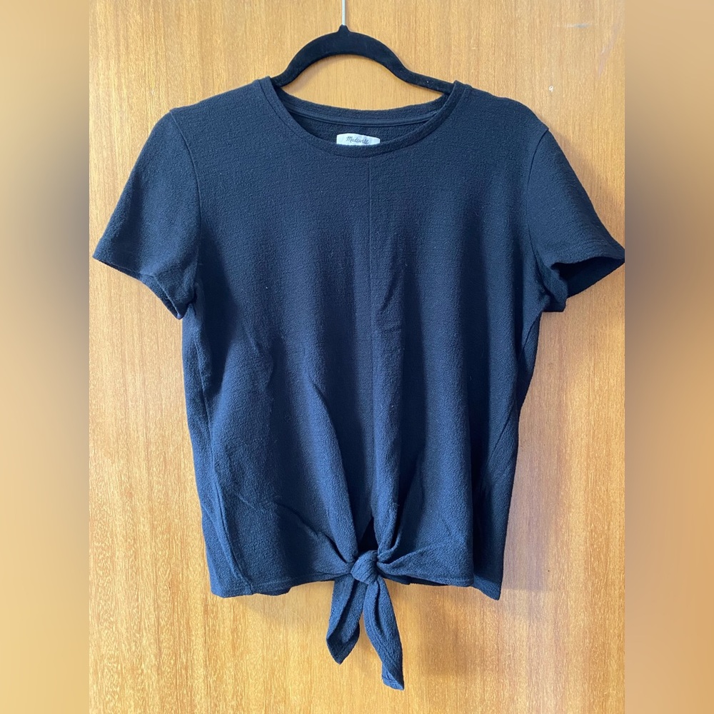 Black Madewell front tie top